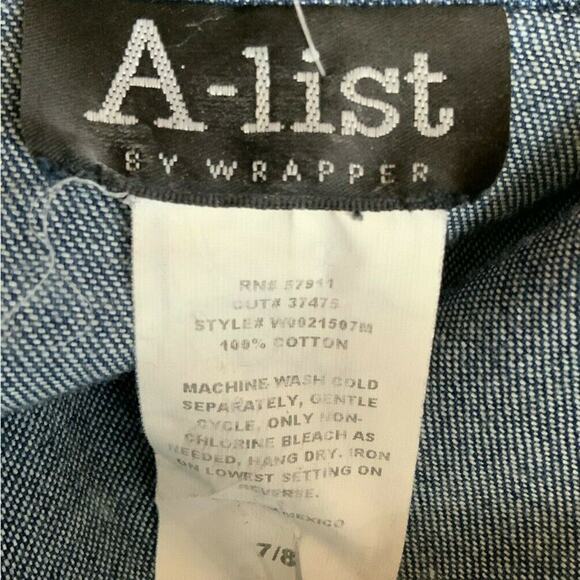 A-List By Wrapper Vintage Jean Dress Women's Size 7/8 Long Sleeves Button Down - Picture 7 of 7